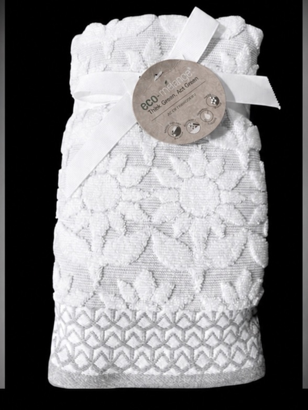 Gray & White Textured Hand Towels🛁